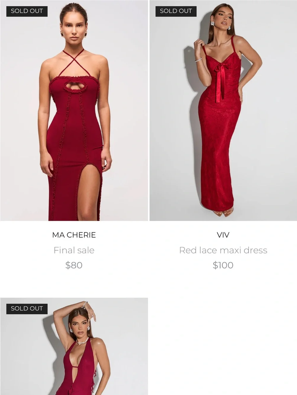 Murci Red Strappy Maxi Dress with Front Slit - Picture 2 of 8